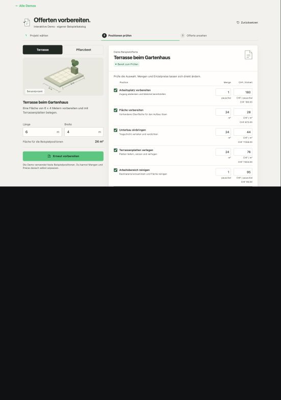 Vorschau: Offerten vorbereiten